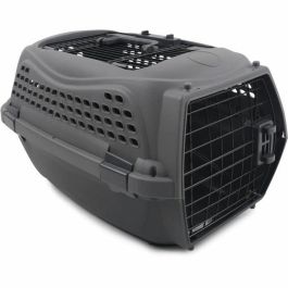 M.PETS PET6953182725855 Jaula de Transporte para Gatos ECO GIRO de Plástico Talla S Gris