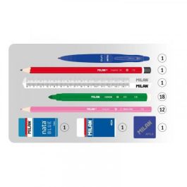 Milan Plumier 2 Pisos con Contenido Sugar Diamond 081264SD Edición Especial Pastel Escolar para Niña Gris poliéster 195x130x50mm