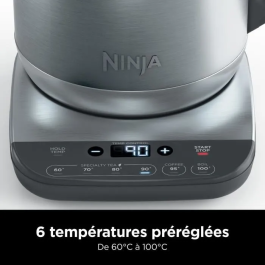 Ninja Hervidor de Agua KT201EU, 3000 W, 1.7 L, Acero Inoxidable con Temperatura Regulable