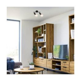 RABALUX RAB-3987 Foco Doble Spot de Pared Lamar, 2xE27, IP20, Negro Mate Metálico para Salón y Dormitorio (Bombillas No Incluidas)