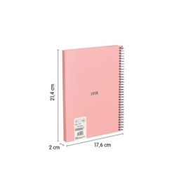 Cuaderno A5 con Espiral y Tapa Dura, 80 Hojas Blancas de 95 Gr/M, Colección 430 Since 1918, Rosa Milan 57151E80P