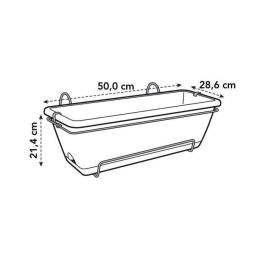 Balconiere Elho Barcelona Allin1 50 - Marrón - L 50 x B 28 x H 19 cm - Balcón exterior - 100% reciclado