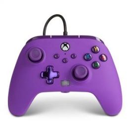 Power A 1521747-02 Mando con Cable Mejorado para Xbox Series X/S, Xbox One, Windows 10/11 - Morado Royal