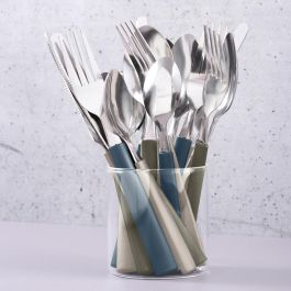 Day Cubertería 16 Piezas Acero Inoxidable Plástico Mango 4 Cuchillos 4 Tenedores 4 Cucharas 4 Cucharillas