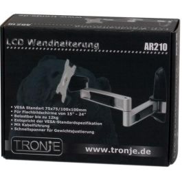 Tronje WH AR210 Soporte de Pared para Monitor de 15-24" (38-61cm) Inclinable y Giratorio 0-180º Aluminio Acero