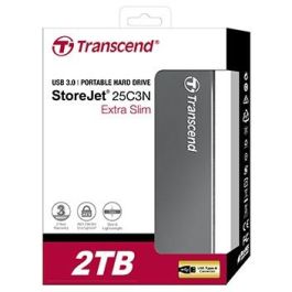Transcend StoreJet 25C3N Disco Duro Externo Portátil 2TB USB 3.1 2.5" 5400 RPM Gris Aluminio para PC/Mac