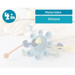 KioKids Juguete de Estimulación Sensorial para Bebés de Silicona "Pop It" con Cuerdas Táctiles Azul +10 meses