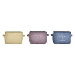 Cesta DKD Home Decor Amarillo Azul Granate Lienzo Moderno 20 x 16 x 15 cm (3 Unidades) Precio: 6.69000046. SKU: B1J5SSENR3