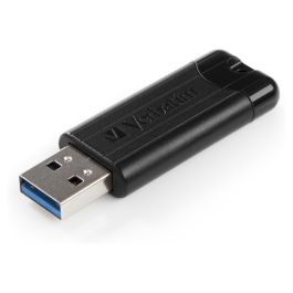 VERBATIM PENDRIVE PINSTRIPE 128GB HIGH SPEED RETRACTIL USB 3.2 NEGRO