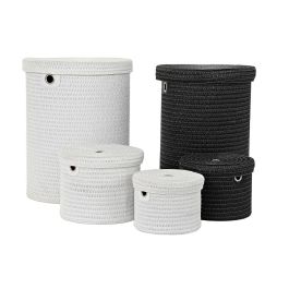 Cesta Basicos DKD Home Decor Negro Blanco 42 x 53 x 42 cm Set de 5 Precio: 75.34912. SKU: S3018657