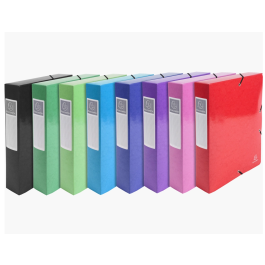 Exacompta Carpeta de proyecto Iderama, cartón lustrado plastificado, DIN A4, lomo 80 mm, colores surtidos