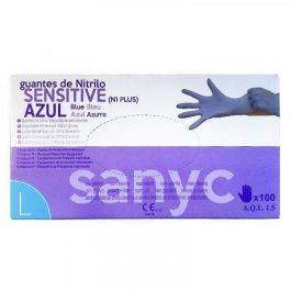 Guantes de Nitrilo Desechable Sensitive Sin Polvo Talla L Grande Color Azul Caja de 100 Unidades Precio: 4.79000038. SKU: B1794HVCGV