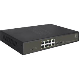 LevelOne GES-2110P Switch gestionado L2 8 puertos Gigabit Ethernet PoE+ 130W 2 SFP Rack 19" sin ventilador