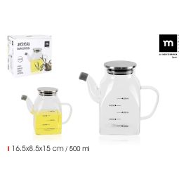 La Mediterranea Aceitera Cuadrada Borosilicato con Tapa de Metal 500 ml (12 Unidades) Precio: 54.49999962. SKU: B13NVKKM7D