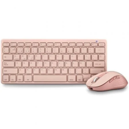 NGS FANTASYKITPINK Teclado y Ratón Inalámbricos Recargables Silenciosos Multimedia Rosa