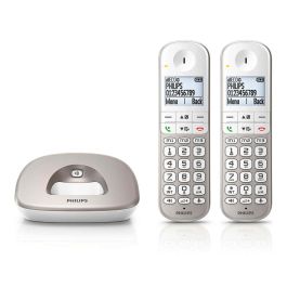 Philips xl4902s Teléfono Inalámbrico Duo, Pantalla y Botones Extragrandes, Potenciador Volumen, Compat. Audífonos, Blanco/Gris Philips xl4902s Teléfono Inalámbrico Duo, Pantalla y Botones Extragrandes, Potenciador Volumen, Compat. Audífonos, Blanco/Gris
