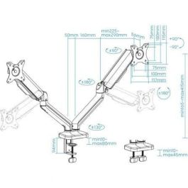 TooQ DB5132TNR-B Soporte de Mesa para 2 Monitores 17-32" hasta 9kg, Giratorio, Inclinable, VESA 75x75 100x100, Negro TooQ DB5132TNR-B Soporte de Mesa para 2 Monitores 17-32" hasta 9kg, Giratorio, Inclinable, VESA 75x75 100x100, Negro