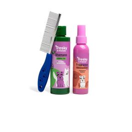 Tresky & Friends Set de Baño para Perros 3 Piezas: Champú, Fragancia y Peine para el Cuidado de tu Mascota