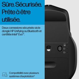 HP 685 Comfort Dual-Mode Mouse Programable, Rueda Inclinable 4D, Conexión Segura a 3 Dispositivos, Uso en Cualquier Superficie