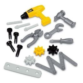 Ecoiffier Carro mecánico de herramientas, completo con 19 piezas, tornillo de banco funcional y tapa base de juego, a partir de 18 meses