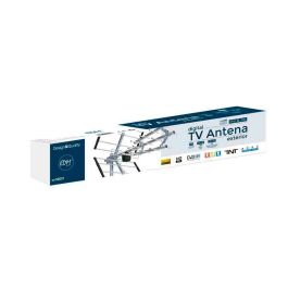 Edm Antena TV UHF Exterior 470-694 MHz, 17 Elementos, Ganancia 9-13dBi, Anti Interferencias
