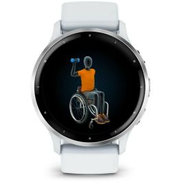 Garmin GAR1701774180445 Reloj GPS Conectado Venu 3 WiFi, 35,4 mm (1.4), Acero plateado, Caja blanca, Correa silicona blanca