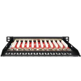 Digitus Panel de Parcheo Cat.6A Slim, Apantallado, 12 Puertos, 0.5U, 10" Negro