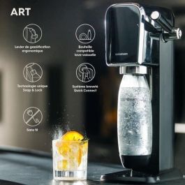 Sodastream SOD7290113766808 Máquina de Agua con Gas Paquete Arte Negro, Apta para Lavavajillas