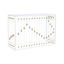Recibidor Home ESPRIT Blanco Dorado 120 x 40 x 80 cm Recibidor Home ESPRIT Blanco Dorado 120 x 40 x 80 cm