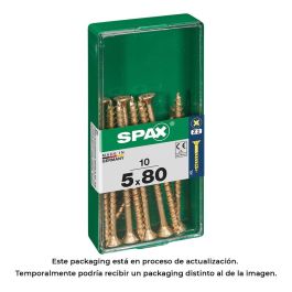 Spax 4081020500802 Tornillo Madera Universal Yellox 5x80mm Cabeza Plana Ranura Cruz Z2 4CUT Caja de 10 Unidades