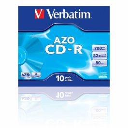 Verbatim CD-R Azo 700MB 52X 10 unidades en caja Jewel, superficie Crystal