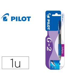 Boligrafo Pilot G-2 Azul Tinta Gel Retractil Sujecion De Caucho En Blister