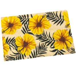 Felpudo Alexandra House Living Amarillo 40 x 2 x 60 cm Flores