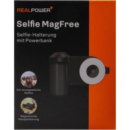 RealPower Selfie MagFree. Selfie Holder con Flash LED. Batería 4.800mAh. Universal Negro/Blanco