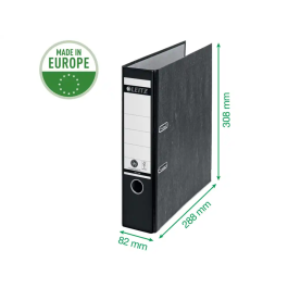 Leitz Archivador de Palanca DIN A4 Lomo 80 mm Cartón Jaspeado CO2 Neutral Gris