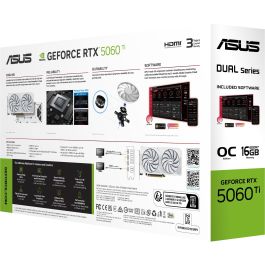 ASUS DUAL-RTX5060TI-O16G-WHITE NVIDIA GeForce RTX 5060 Ti 16GB GDDR7 Blanca PCIe 5.0