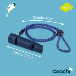 Coachi Silbato Dos Tonos para Adiestramiento y Llamada de Perros y Cachorros con Cordón Reflectante Ajustable Ligero Azul Oscuro