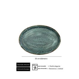 Moon Turquoise Fuente Oval 34X24X2 Cm (6 Unidades) Moon Turquoise Fuente Oval 34X24X2 Cm (6 Unidades)