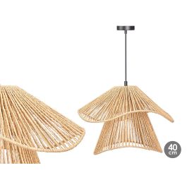 Giftdecor Lámpara de Techo Colgante con Pantalla de Papel, Doble Cable y Estructura de Metal Negro y Natural, 41x30 cm, para Bombilla E27 220-240V (Set de 4) Precio: 73.50000042. SKU: B19V285DFF