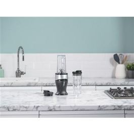 Ninja QB3001EUS Batidora de Vaso Individual para Smoothies 700W con 2 Vasos y Tapas de Viaje