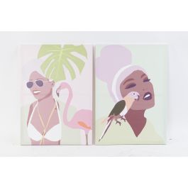 DKD Home Decor Cuadro Tropical Multicolor 70 x 50 x 1.8 cm, Set de 2 Unidades de Lienzo y Pino Precio: 9.34362. SKU: B1HQS8FY68