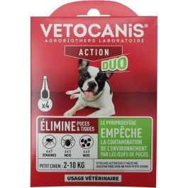 Pipetas - VETOCANIS - x4 Pipetas Duo Antipulgas y Garrapatas 67mg/20mg para Perros Pequeños Precio: 35.50000003. SKU: B1785EHFXD