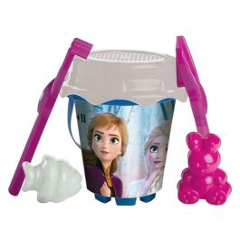 Cubo playa castillo frozen 2 con cedazo,pala,rastrillo y moldes 18 cm Precio: 4.49999968. SKU: S2401133