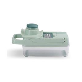 Livoo MEN435 Mandolina multifunción de cocina, 8 cuchillas de acero inoxidable, bandeja recolectora de 1,5 L para corte seguro