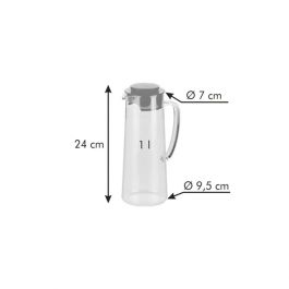 Tescoma Jarra Teo Vidrio Borosilicato para Frigorífico 1L Resistente al Calor Apta Lavavajillas