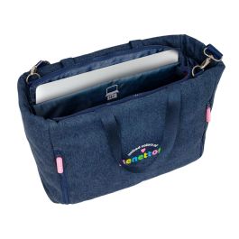 Bolso Benetton Denim Azul 40 x 31 x 17 cm