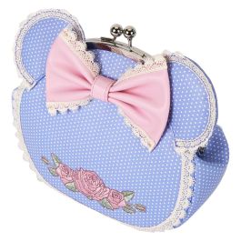 Loungefly Bolso bandolera Minnie Disney Floral Piel Sintética con Detalles de Encaje y Lazo 3D - 19x6x18cm