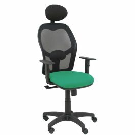 PIQUERAS Y CRESPO Silla Alocen malla negra asiento bali verde esmeralda brazos regulables cabecero fijo Precio: 204.49999944. SKU: S5703920