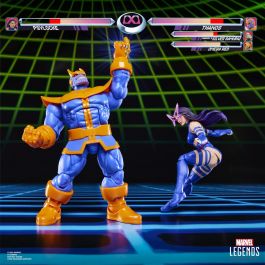 Hasbro Pack 2 Figuras Marvel Legends Psylocke y Thanos 15 cm con Accesorios, Coleccionistas, Inspiradas en Videojuegos