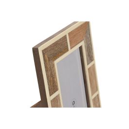 DKD Home Decor Marco de Fotos Urban 10x15 cm de Mango y Resina Natural Blanco 1.8 x 21.5 x 16.5 cm
